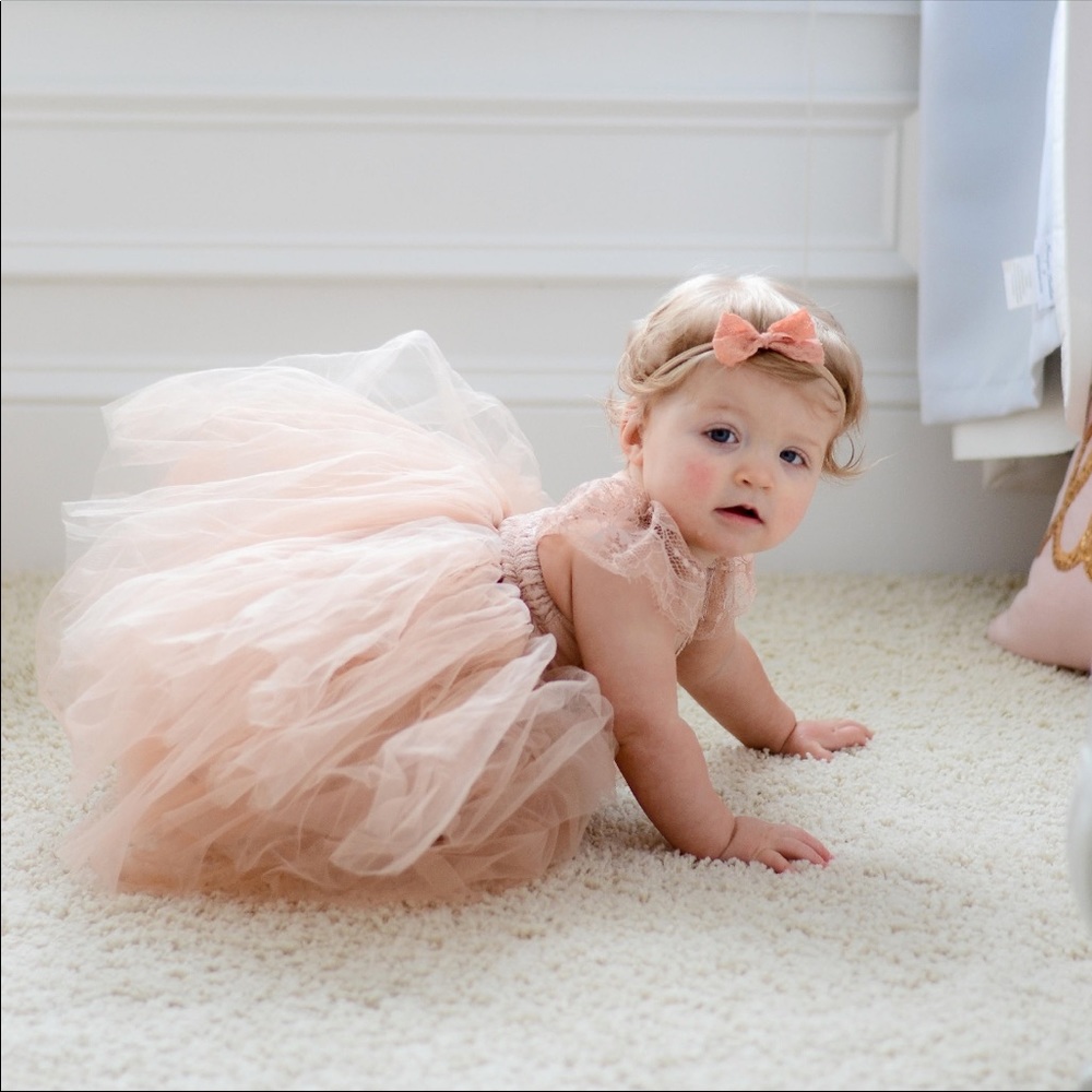 Dusty coral blush formal dress for wedding or birthday